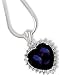 Sapphire Blue + CZ Cubic Zirconia Stunning Sterling Silver Heart Necklace - Heart of The Ocean - Titanic Pendant
