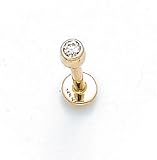 14K Channel-Set CZ Chin Stud ES-1983