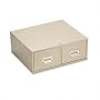 Buddy Products 1658-2 Buddy Products Double Drawer Steel 5 x 8 Card Cabinet, 16"D, 3000-Card Cap, Tan