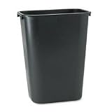 Rubbermaid Soft Molded Plastic Wastebasket, Rectangular, 10.25gal, Black