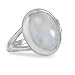 Rainbow Moonstone Oval Polished Sterling Silver Ring