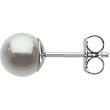 14K White Gold 6mm Freshwater Pearl Stud Earrings