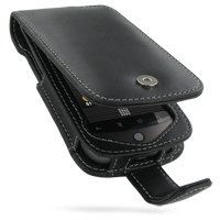 PDair Hand made Black Leather Flip Case for HTC Desire,