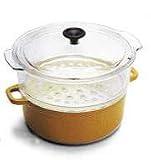 4-qt Enamel Cast-Iron Steamer-Blue