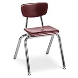 Martest Hard Plastic Chair - Burgundy - 16-1/2W X 25-1/2H
