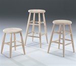 Unfinished Scooped Seat Backless Bar Stool