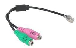 Headset Buddy Adapter: PC Headset to RJ9/RJ10 Phone Jack, RJ9 to Dual 3.5mm Adapter, Not RJ11 (01-PC35-RJ9)