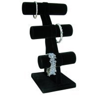 Triple T Bar Black Velvet Bracelet Jewelry Display