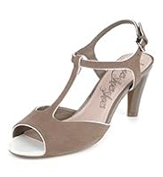 Piped T-Bar High Heel Sandals