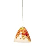 Art Glass Halogen Bronze Finish Mini Pendant Chandelier