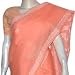 Spring Summer 09 Fashion - Indian Designer Sari Cotton Chikan Embroidery Orange (ochsari084)