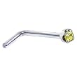 Solid 14KT White Gold 1.5mm Genuine Yellow Diamond L-Shaped Nose Ring - 20 Gauge