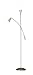Adesso Cupola Combo Torchiere with Adjustable Reading Light, Steel