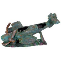 Plane Wreck Aquarium Ornament - 13.8 in.x 9.8 in. x 7.3 in.