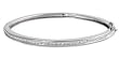 Sterling Silver Antique Bangle Bracelet with Princess Cut Clear CZ