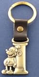 Mickey Mouse Letter I Brass Key Chain