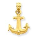 14K Diamond-cut Anchor Pendant