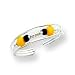 Sterling Silver Black & Yellow Bead with 20 inch Sterling Silver Chained Toe Ring