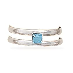 Toe Ring with Blue Crystal