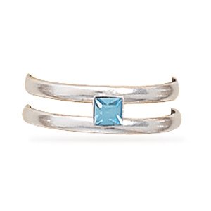 Toe Ring with Blue Crystal