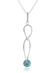 Sterling Silver Petal Twist Turquoise Pendant Necklace, 18"