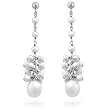 14k White Gold Freshwater Pearl Dangling Earrings