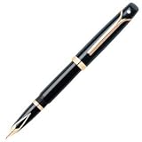 Sheaffer Valor Black 22K Gold Plate Trim Fountain Pen Fine Nib