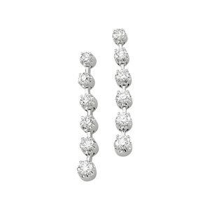 Genuine IceCarats Designer Jewelry Gift 14K White Gold Diamond Earring. Pair 1 Ct Tw Diamond Earrings Diamond Earrings In 14K White Gold