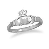 Sterling Silver Small Polished Claddagh Ring / Size 9