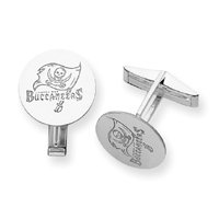 Sterling Silver Tampa Bay Buccaneers Disc Flag Cuff Links - JewelryWeb