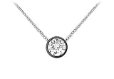 14K Black Gold : Round Diamond Solitaire Pendant - 0.75 CT TW.
