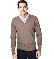 XS Cotton Rich Checked Mock Layer Shirt Jumper