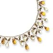 Sterling Silver Golden Cultured Pearl/Citrine/Yellow Crystal Qtz Necklace - 16 Inch