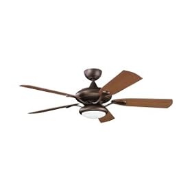 Kichler 310127WCP Aldrin 2 Light 5 Blade Ceiling Fan in Weathered Copper with Cased Opal...
