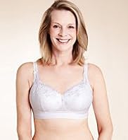 Post Surgery Floral Embroidered Padded Bra with Modal