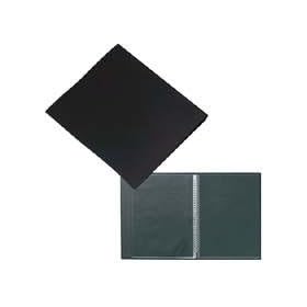 Prat Laser Modebook Bound Presentation Book with Twelve Landscape 8.5x11 Polypropylene Archival Sheet Protectors, Cover Color: Black.