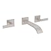 Rohl WA751L-STN-2 Low Lead Compliant Wave Wall Mounted Lavatory Faucet with Metal Lever Handles, Satin Nickel