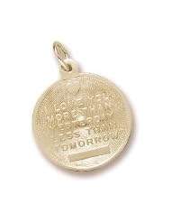 Rembrandt Charms, I Love You More Today Than Yesterday Charm in Solid Sterling Silver or Gold, Engravable