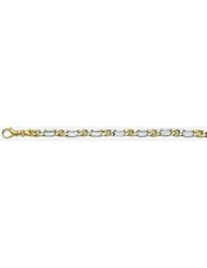 5mm Fancy Two Tone Gold Link Bracelet 7"