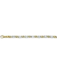 5mm Fancy Two Tone Gold Link Bracelet 8"