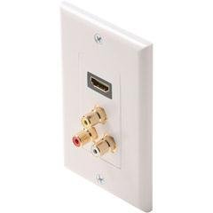 Steren White Hdmi Feed Thru 3Rca Jacks Nic