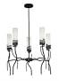 Lite Source LS-19005 Espiral 5-Lite Ceiling Lamp, Dark Bronze with Frosted Glass Shade