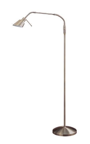 Kendal Lighting FL4048-SN 42-Inch Portable Task/Reading Floor Lamp, Satin Nickel