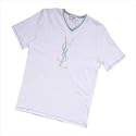 YSL Logo V neck Tee White Large
