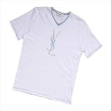 YSL Logo V neck Tee White Large