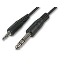 Cable-Tex 3.5mm Stereo Jack Male to 6.35mm Male cable lead 1.8m