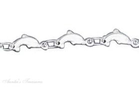 Sterling Silver 9" Dolphin Ankle Bracelet