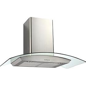 Ancona Tornado II - 36 Range Hood 600 CFM Rounded 430 Stainless Steel and Glass