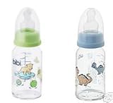 SET of TWO bibi glass bottles, 125ml, BPA FREE