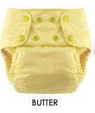 Blueberry One Size Deluxe Pocket Diapers - Snaps - Butter Yellow